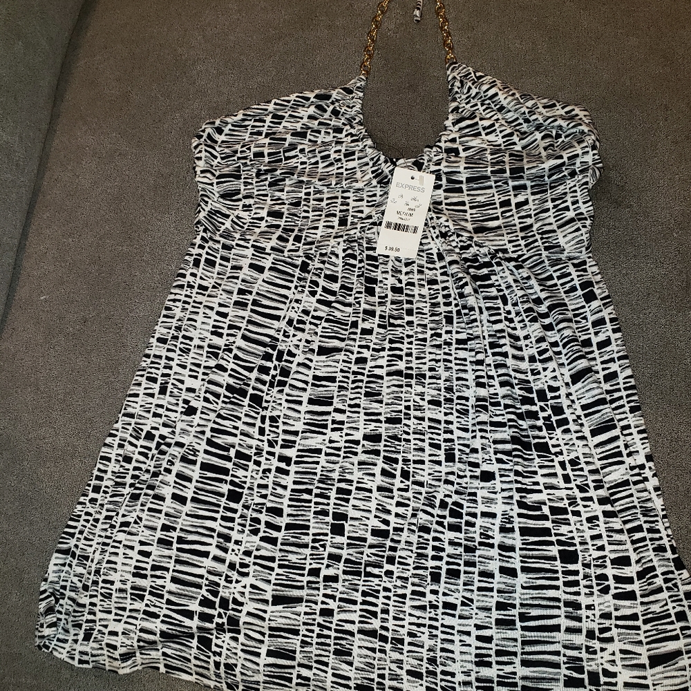 Black and white halter tank